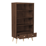 Urahok Book Shelf with One Drawer in Columbia Walnut Finish by Fern India