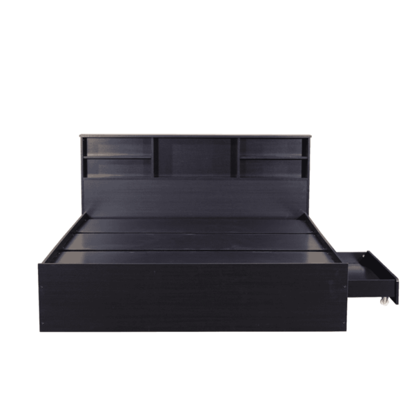 Ayot Queen Size Bed with Storage in Walnut Finish By Fern India