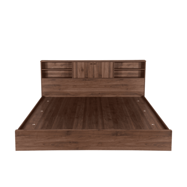 Rennug Queen Size Bed with Storage in Wenge Finish by Fern India