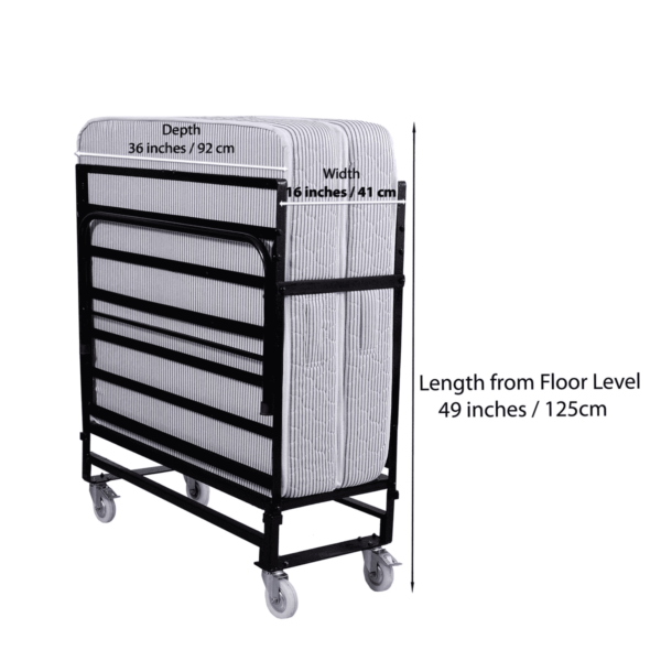 Yawa llor Folding Space Saving Bed with Free 6 Inch Foam Mattress by Fern India