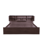 Notlob Queen Size Bed with Storage in Walnut Finish by Fern India