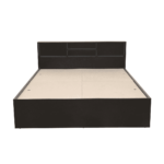 Ihcie Queen Size Bed in Black & Wenge- Light Bali Oak Finish with Box Storage By Fern India