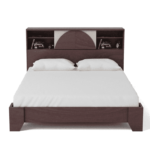 Adiv King Size Bed with Headboard Storage in Wenge Finish By Fern India