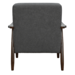 Nimzaj 1 seater Sofa in Dark Grey Colour with Brown Oak Finish by FernIndia.com