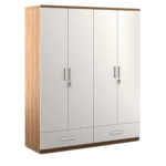 Omsok Apex 4 Door Wardrobe in Frosty White Colour by Fern India