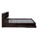 Okikust Queen Size Bed with Storage in Wenge Finish by Fern India