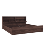 Assyla Queen Size Bed with Storage in Columbia Walnut Finish by Fern India