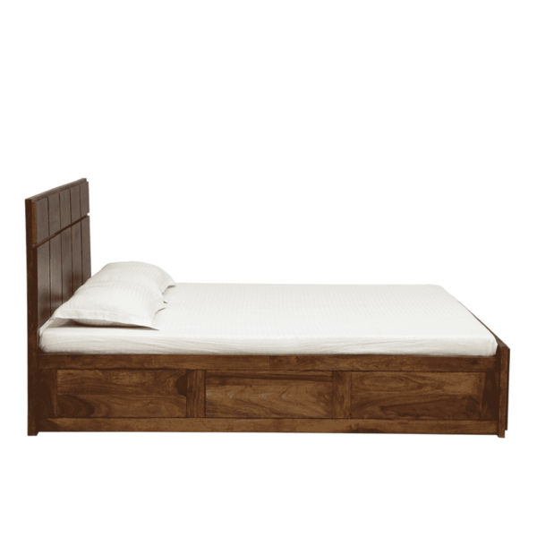 Negreb Solid Wood King Size Bed With Storage In Provincial Teak Finish By Fern India
