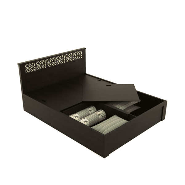 Omsok Weave King Size Bed with Storage in Vermount Finish By Fern India
