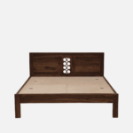 Oznerol Solid Wood Queen Size Bed in Provincial Teak Finish By Fern India