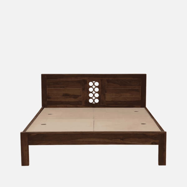 Oznerol Solid Wood Queen Size Bed in Provincial Teak Finish By Fern India