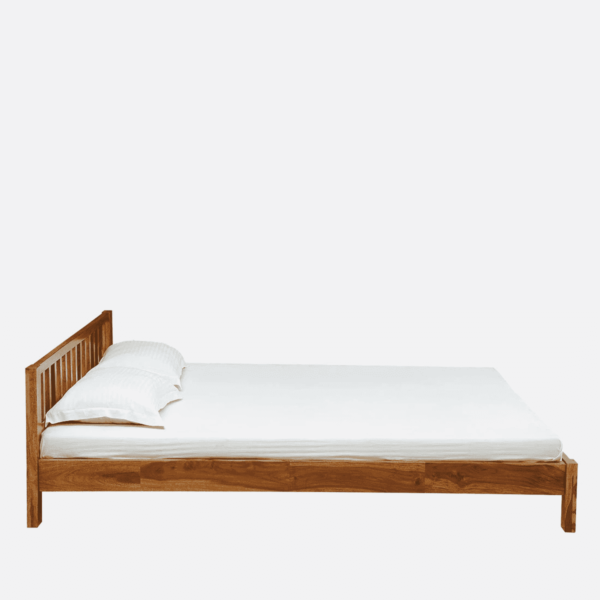 Droftreh Solid Wood Queen Size Bed in Rustic Teak Finish By Fern India