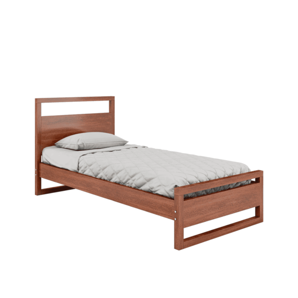 Renrut Single Bed in Dark Oak Finish by Fern India