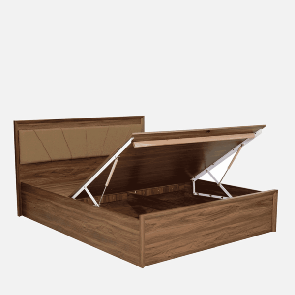 Okuy Queen Size Bed with Storage in Columbia Walnut Finish By Fern India
