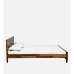 Nazzer Solid Wood King Size Bed In Rustic Teak Finish By Fern India
