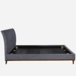 Osnola Upholstered Queen Size Bed in Dark Grey Colour By Fern India