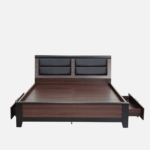 Atuoyr King Size Bed with Box Storage in Wenge Finish By Fern India