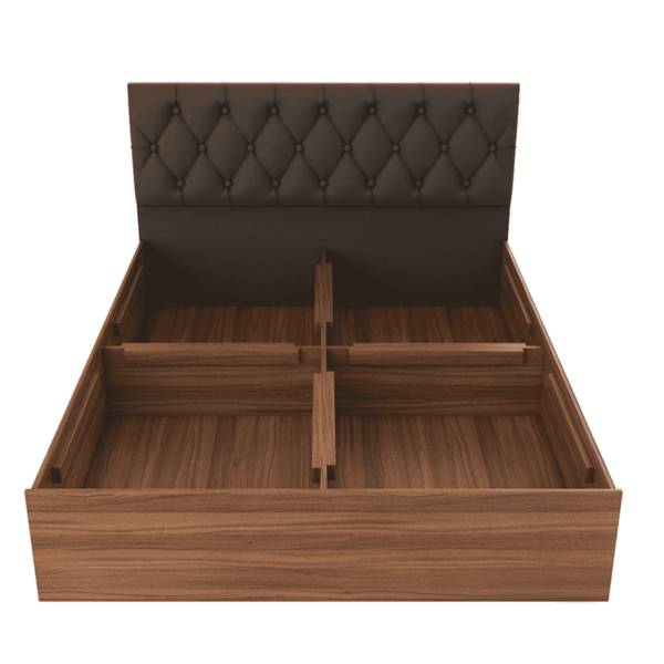 Ecirtaeb King Size Bed with Storage in Honey Finish by Fern India