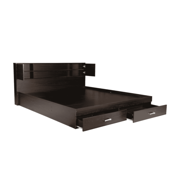Anuuy King Size Bed with Storage in Wenge Finish By Fern India
