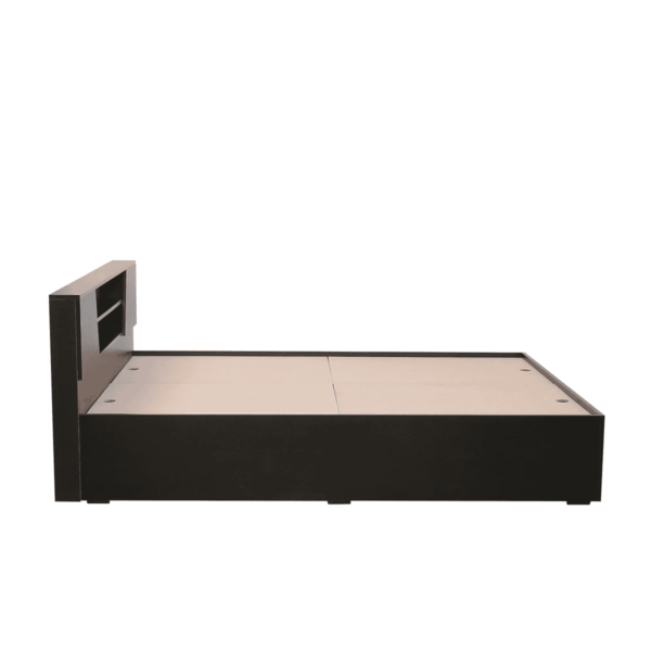 Akron Queen Size Bed with Box Storage in Wenge Finish - Mintwud by Fern India
