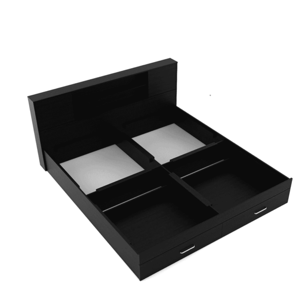 Otasim King Size Bed with Storage in Wenge Finish By Fern India