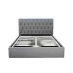 Nayarb Upholstered King Size Bed with Hydraulic Storage in Light Grey Colour By Fern India