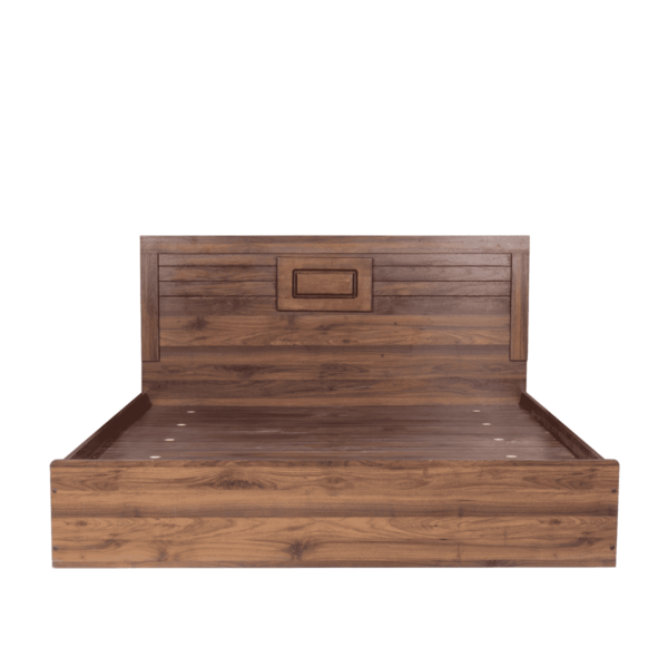 Ihciad King Size Bed with Bedside Table in Columbia Walnut Finish By Fern India
