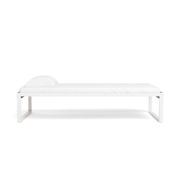 QE Single Single Bed in Off White & Brown Finish by Fern India
