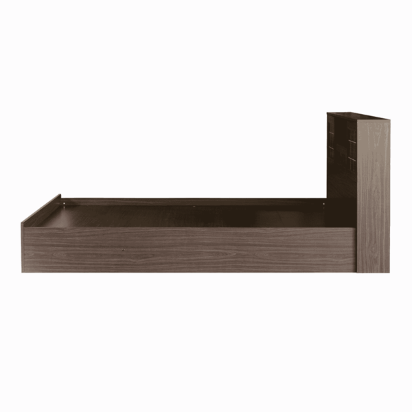 Ikedih Goldline King Size Bed with Storage in Walnut Finish By Fern India