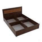 Amuos King Size Bed with Storage in Regato Walnut Colour By Fern India