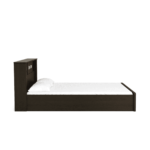 Okimuk Queen Size Bed with Headboard Storage in Brown & Sonoma Oak Finish By Fern India