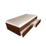 Ibur Single Size Bed with Drawer Storage in Suede Finish by Fern India