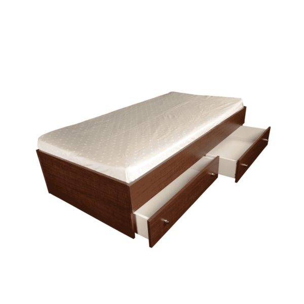 Ibur Single Size Bed with Drawer Storage in Suede Finish by Fern India