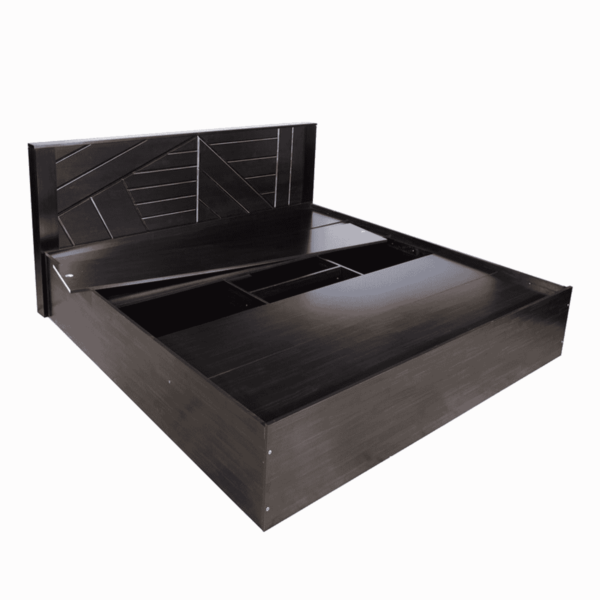 Areh  Queen Bed with Storage & 2 Side Tables in Wenge Finish by Athena Collection by Fern India