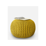 Ainamor Knitted Pouffe in Yellow Colour by Fern India