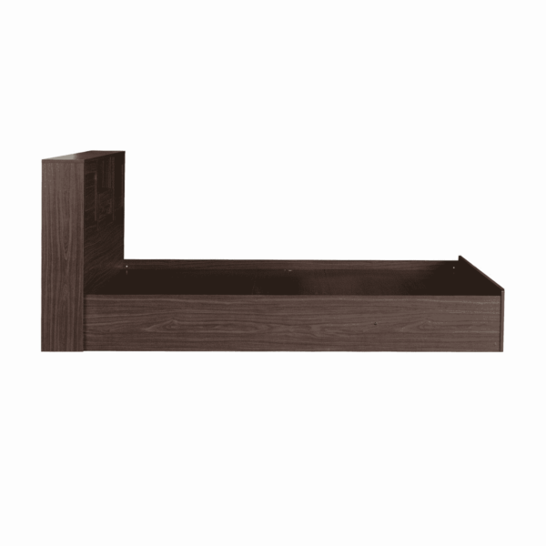 Ikedih Blackline Queen Size Bed with Storage in Walnut Finish By Fern India