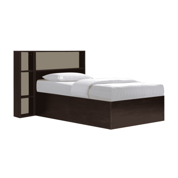 Lapo Single Bed in Walnut Finish by Fern India