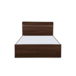 Yrrehc Single Bed with Open Headboard Shelf Storage in Acacia Dark Finish by Fern India