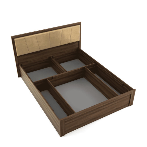 Okomot Queen Size Bed with Storage in Bronze Walnut Colour By Fern India