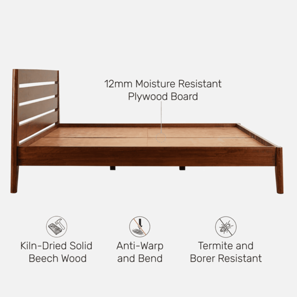 Sdeel Queen Size Bed In Dark Oak Finish By Fern India