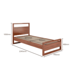 Renrut Single Bed in Dark Oak Finish by Fern India