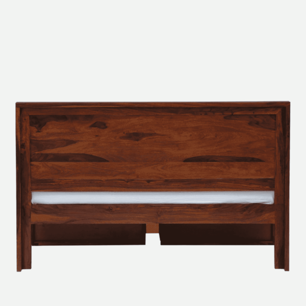 Ruges Solid Wood King Size Bed with Storage in Honey Oak Finish By Fern India