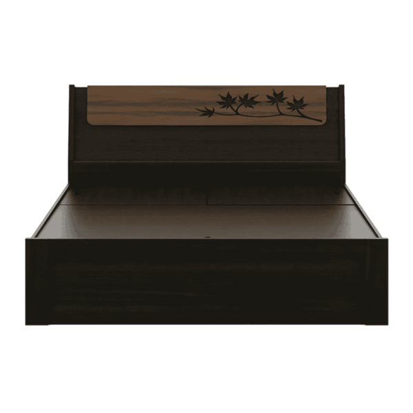Omsok Maple Queen Size Bed with Storage in Fumed Oak Melamine Finish by Fern India