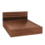 Aococ Queen Size Bed with Storage in Black & Dark Acacia Matt Finish by Fern India