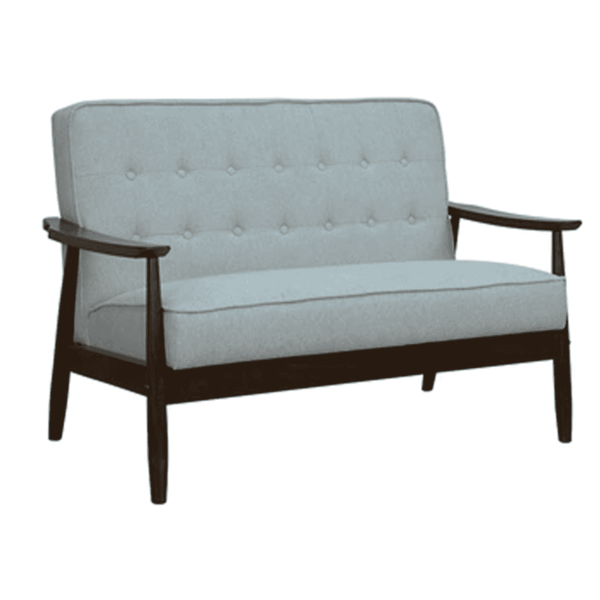 Nimzaj 2 seater Sofa in Grey Colour with Brown Oak Finish by FernIndia.com