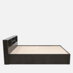 Ihcie Queen Size Bed in Black & Wenge- Light Bali Oak Finish with Box Storage By Fern India