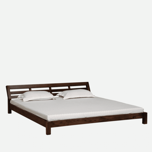 Tnomriaf Solid Wood Queen Size Bed in Provincial Teak Finish By Fern India