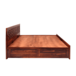 Ateiluj Queen Size Bed with Storage in Honey Finish by Fern India