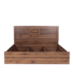 Ihciad King Size Bed with Bedside Table in Columbia Walnut Finish By Fern India