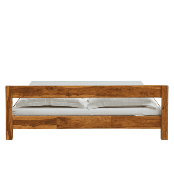 Atwood Solid Wood King Size Bed in Rustic Teak Finish By Fern India